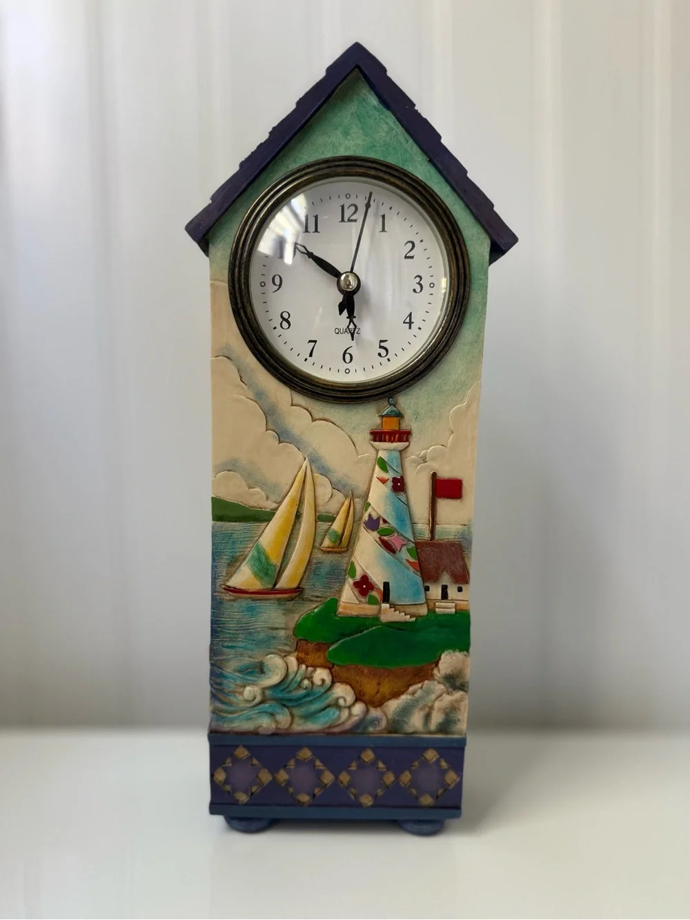JIm Shore Lighthouse Mantel Clock - Multicolor - collectible